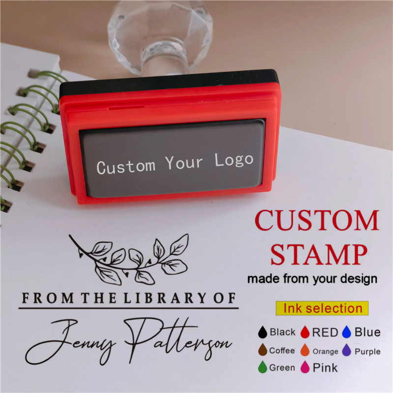 Rubber Date Stamp - パーソナライズロゴセルフインクスタンプ、カスタマイズ感光性インクスタンプ、あなたのデザイン写真入りカスタムスタンプ、結婚式の住所、図書館、書籍用