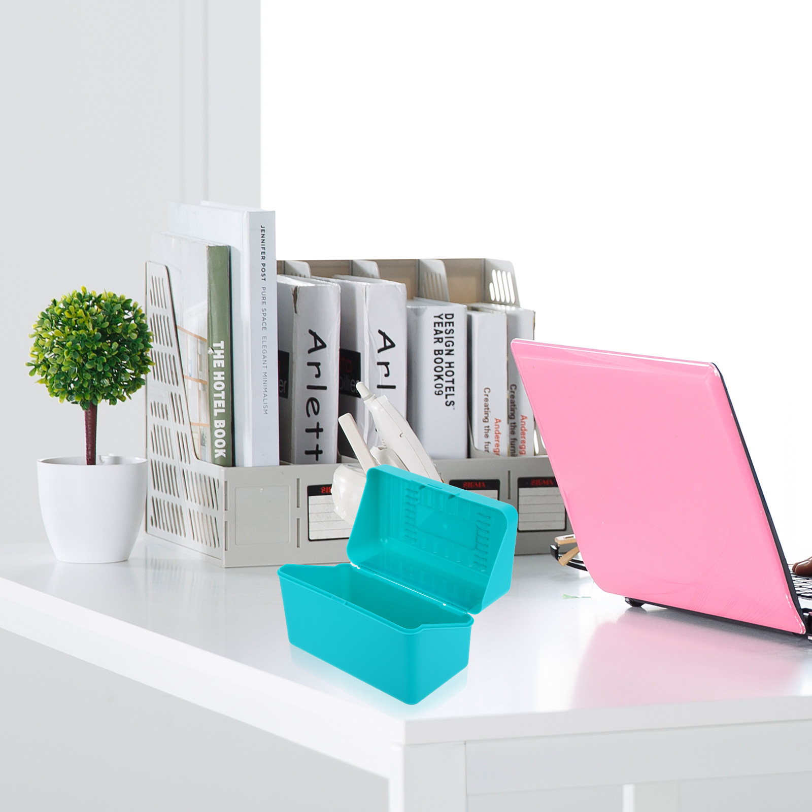 4個入りプラスチック製インデックスカードファイルボックスホル - Card Index Box のレビューと価格